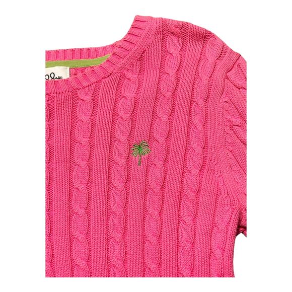 VTG Lilly Pulitzer Pink Cableknit sweater women’s small - Picture 4 of 10